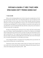 Tài liệu CHỈ ĐẠO & QUẢN LÝ VIỆC THỰC HIỆN ỨNG DỤNG CNTT TRONG GIẢNG DẠY docx
