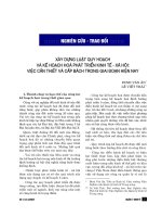 Tài liệu Nghiên cứu & trao đổi về xây dựng luật quy hoạch và kế hoạch hóa phát triển kinh tế - xã hội: việc cần thiết và cấp bách trong giai đoạn hiện nay pptx