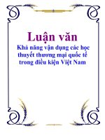 Tài liệu Luận văn: Khả năng vận dụng các học thuyết thương mại quốc tế trong điều kiện Việt Nam docx