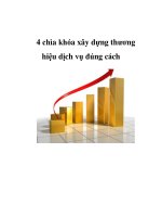 Tài liệu 4 chìa khóa xây dựng thương hiệu dịch vụ đúng cách pptx