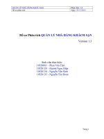 Hồ sơ Phân tích QUẢN LÝ NHÀ HÀNG KHÁCH SẠN