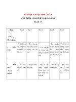 Tài liệu CHỦ ĐIỂM : GIA ĐÌNH VÀ BẢN LÀNG - KẾ HOẠCH HOẠT ĐỘNG TUẦN 6 - Thứ 5 doc