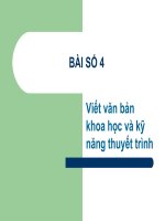 Tài liệu Viết văn bản khoa học và kỹ năng thuyết trình doc