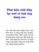 Tài liệu Phát hiện chất diệp lục mới có tính ứng dụng cao pdf