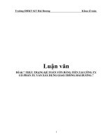 Đề tài  THỰC TRẠNG kế TOÁN vốn BẰNG TIỀN tại CÔNG TY cổ PHẦN tư vấn xây DỰNG GIAO THÔNG hải DƯƠNG