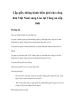 Tài liệu Cấp giấy thông hành biên giới cho công dân Việt Nam ppt