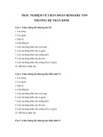 Tài liệu TRẮC NGHIỆM VỀ CHẨN ĐOÁN ĐỊNH KHU TỔN THƯƠNG HỆ THẦN KINH pdf