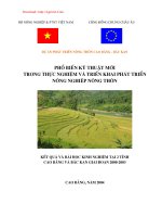Tài liệu Phổ biến kỹ thuật mới trong thực nghiệm và phát triển nông thôn docx
