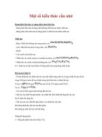 Tài liệu Một số kiến thức cần nhớ doc