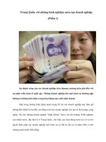 Tài liệu Trung Quốc với những kinh nghiệm ươm tạo doanh nghiệp (Phần 1) pdf