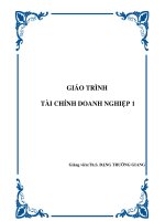 Tài liệu GIÁO TRÌNH : TÀI CHÍNH DOANH NGHIỆP 1 ppt
