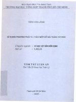 Luận án phó tiến sỹ Sử dụng phương pháp số vào một số bài toán cơ học