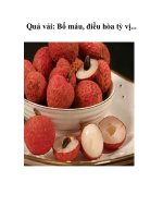 Tài liệu Quả vải: Bổ máu, điều hòa tỳ vị... ppt