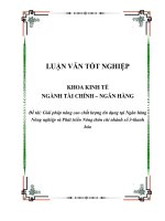 Luận văn Giải pháp nâng cao chất lượng tín dụng tại Ngân hàng Nông nghiệp và Phát triển Nông thôn chi nhánh số 3-thanh hóa