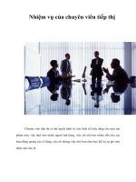 Tài liệu Nhiệm vụ của chuyên viên tiếp thị doc