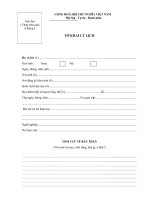Mẫu tờ khai lý lịch nhập quốc tịch Việt Nam