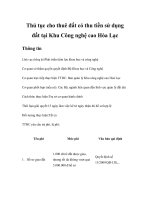 Tài liệu Thủ tục cho thuê đất có thu tiền sử dụng đất tại Khu Công nghệ cao Hòa Lạc doc