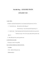 Tài liệu Gíao án toán lớp 1 - GIẢI BÀI TOÁN CÓ LỜI VĂN ppt