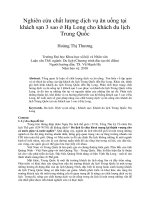 Nghiên cứu chất lượng dịch vụ ăn uống tại khách sạn 3 sao ở hạ long cho khách du lịch trung quốc 