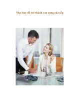 Tài liệu Mẹo hay để trở thành con cưng của sếp pdf