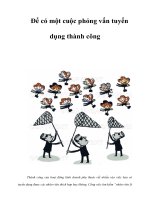 Tài liệu Để có một cuộc phỏng vấn tuyển dụng thành công ppt