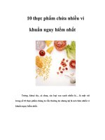 Tài liệu 10 thực phẩm chứa nhiều vi khuẩn nguy hiểm nhất docx
