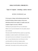 Tài liệu ESSAY OUTLINE ( FOR IELTS ) TOPIC 13-3 doc