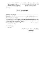 Mẫu văn bản giới thiệu sinh viên thực tập tốt nghiệp