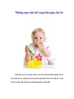 Tài liệu Những mẹo nhỏ bổ sung bữa phụ cho bé doc