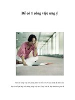 Tài liệu Để có 1 công việc ưng ý docx