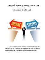 Tài liệu Hãy biết tận dụng những cơ hội kinh doanh dù là nhỏ nhất pptx