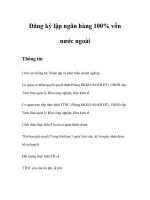 Tài liệu Đăng ký lập ngân hàng 100% vốn nước ngoài pdf