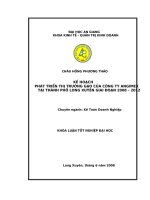 ĐỀ TÀI KẾ HOẠCH PHÁT TRIỂN THỊ TRƯỜNG GẠO CỦA CÔNG TY ANGIMEX TẠI THÀNH PHỐ LONG XUYÊN GIAI ĐOẠN 2008 – 2012