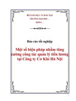 Tài liệu Luận văn tốt nghiệp “Một số biện pháp nhằm tăng cường công tác quản lý tiền lương tại Công ty Cơ Khí Hà Nội” pdf