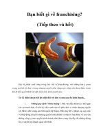 Tài liệu Bạn biết gì về franchising? (Tiếp theo và hết) ppt