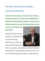 Tài liệu Hỏi đáp về Marketing trải nghiệm ppt