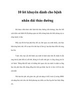 Tài liệu 10 lời khuyên dành cho bệnh nhân đái tháo đường doc