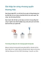 Tài liệu Gia nhập làn sóng nhượng quyền thương hiệu ppt