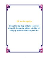 Tài liệu Đồ án tốt nghiệp Công tác tập hợp chi phí sản xuất tính giá thành sản phẩm xây lặp tại công ty phát triển đô thị Sơn La pdf