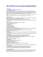 Tài liệu Bài viết hữu ích cho người dùng BlackBerry pdf