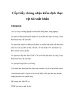 Tài liệu Cấp Giấy chứng nhận kiểm dịch thực vật tái xuất khẩu pptx