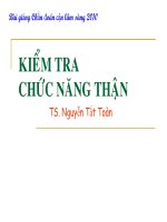  KIỂM TRA CHỨC NĂNG THẬN