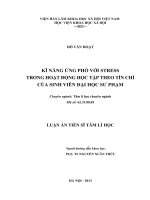 Kĩ năng ứng phó với stress trong hoạt động học tập theo tín chỉ của SV ĐHSP