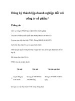 Tài liệu Đăng ký thành lập doanh nghiệp đối với công ty cổ phần ppt