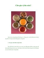 Tài liệu Cho gia vị lúc nào? doc