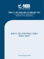 Tài liệu CÔNG TY CỔ PHẦN ĐẦU TƯ NĂM BẢY BẢY- BÁO CÁO THƯỜNG NIÊN 2007 pdf