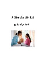 Tài liệu 5 điều cần biết khi giáo dục trẻ docx