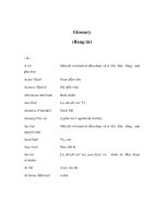 Tài liệu Tiếng Anh lớp 1, 2 - Glossary (Bảng từ) pptx