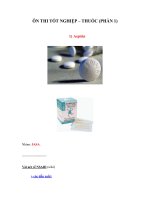 Tài liệu ÔN THI TỐT NGHIỆP – THUỐC (PHẦN 1) ppt