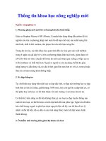 Tài liệu Thông tin khoa học nông nghiệp mới ppt